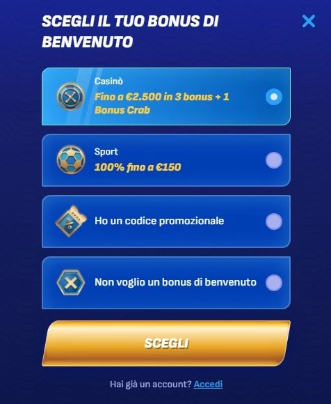 Wonaco Casino registrazione
